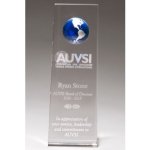 Crystal Trophy with Blue Globe (image for) Crystal Trophy with Blue Globe