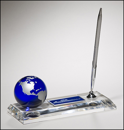 Blue Globe Pen Set